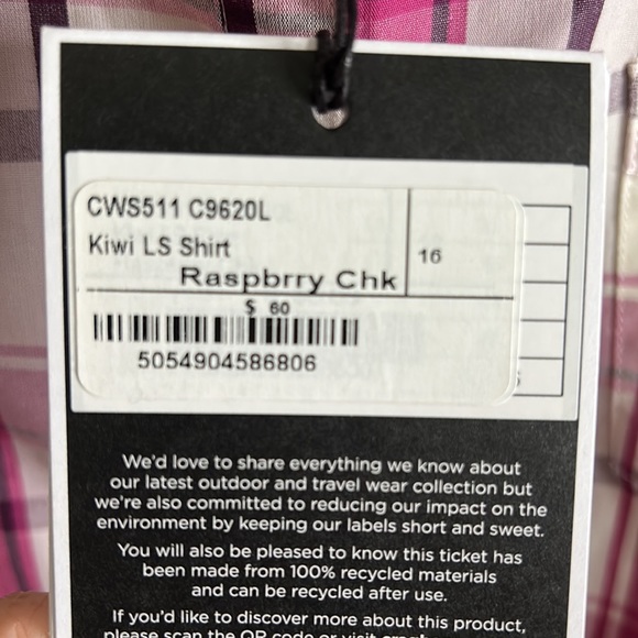 Craghoppers NWT Women’s Raspberry Check Shirt - Picture 5 of 12